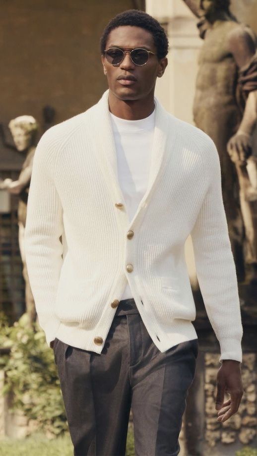Wovynair Cable Cardigan in cream cashmere